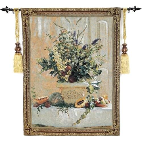 Free shipping 100X138cm Belgium Jacquard hangings House Decorative Murals Flowers & Fruits RS-36 wall tapestry