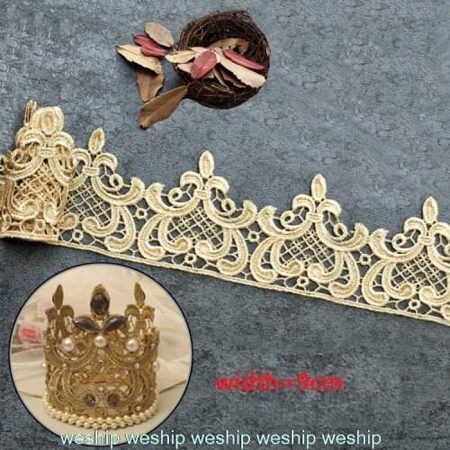 Ins Golden/silver/black lace lace for handicraft handmade DIY crown garment accessories width 9cm