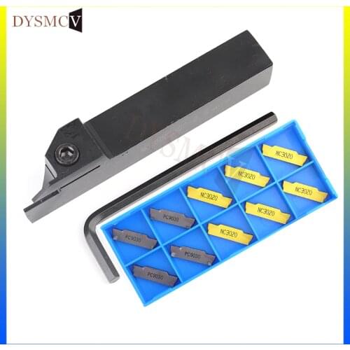 Mgehr2020-3 MGEHR1616 Grooving Tool Holder with Carbide Inserts Lathe Cutter mgmn200 Plate Lathe Turning Parting Tool Set