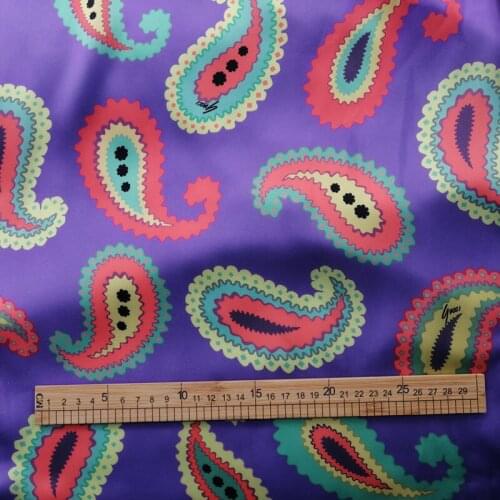 Fashion week show, the same cashew pattern digital printing garment surface fabric custom fabric satin cotton fabric