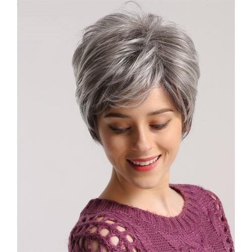 Fashion Ladies Short Human Hair Wigs Halloween Cosplay Costume Party Wig for Women Girls