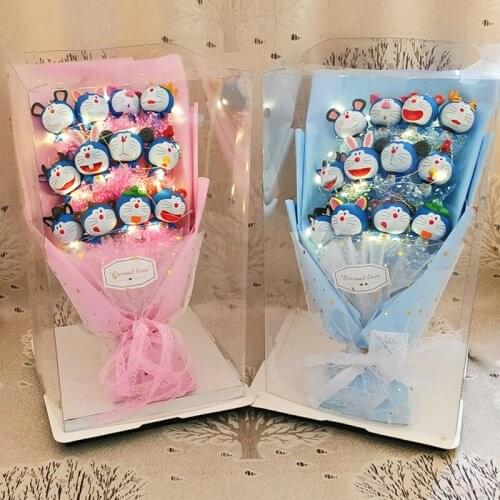 Cartoon flower soap flower plush bouquet toy Valentines Day Christmas Gifts girl friend present