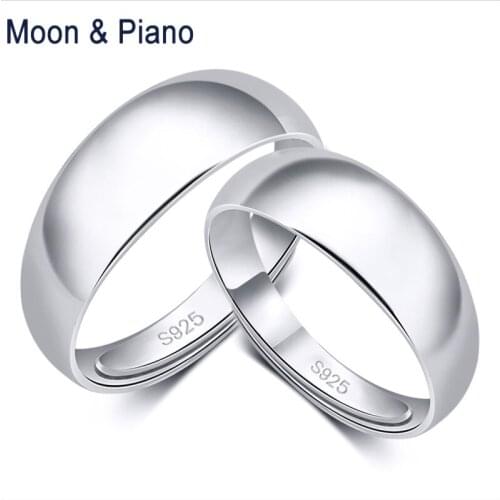 Spring And Summer New Couple Ring S925 Silver Rings Smooth Opening Adjustable Simple Personality Trend Couple Ring Men And Women