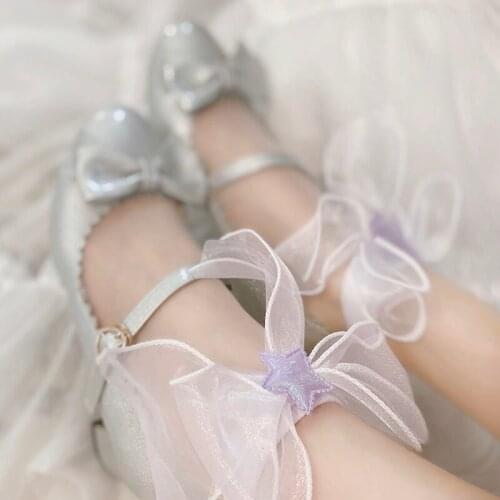 Maid Lolita Socks Lace Knee Cosplay Costumes Accessories Cute Short Socks bow Sweet Girl Happy Socks Gift For Women