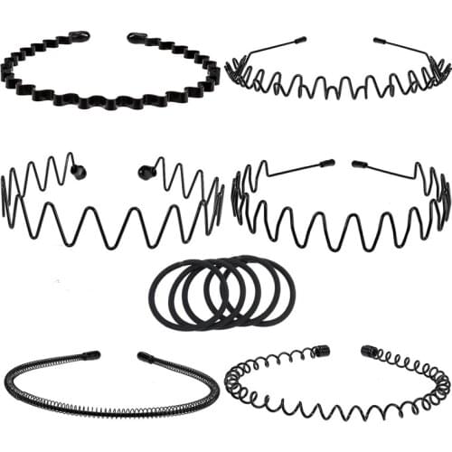 1 Set Stretchy Elastic Thin Hard Metal Hair Hoop Hair Hand Headband Holder Clasp Comb Hairgrips Men Womwen Hair Styling Tools