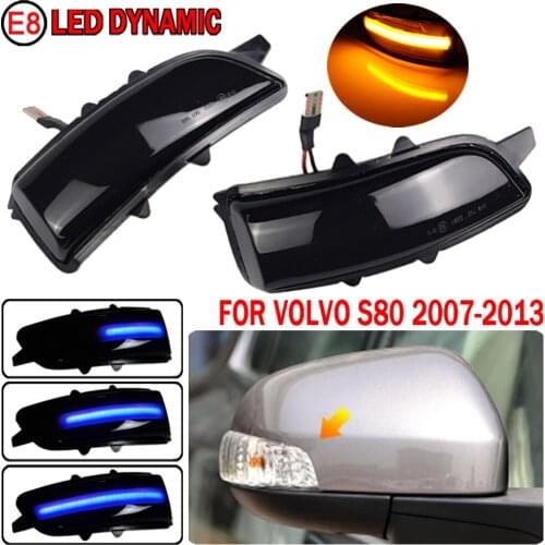 Pair For Volvo C30 C70 S40 S60 V40 V50 V70 2008- 2010 S80 LED Dynamic Turn Signal Side Mirror Sequential Blinker Indicator Light