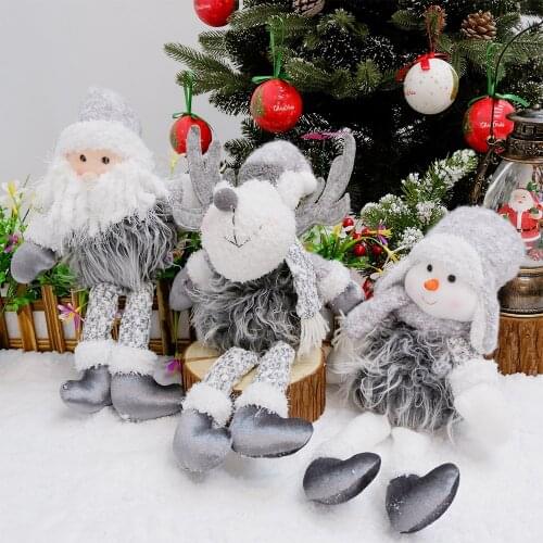 ABXMAS New Year Christmas Party Decoration Dolls Christmas Decoration For Tree Santa Claus Snowman Toys Figurines Sitting Doll