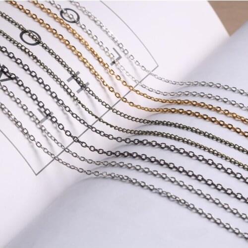5 Meters Gold Silver Bronze Plated Iron Necklace Chain Flat Oval Link Chains For Jewelry Making Diy Jewelry Accessories