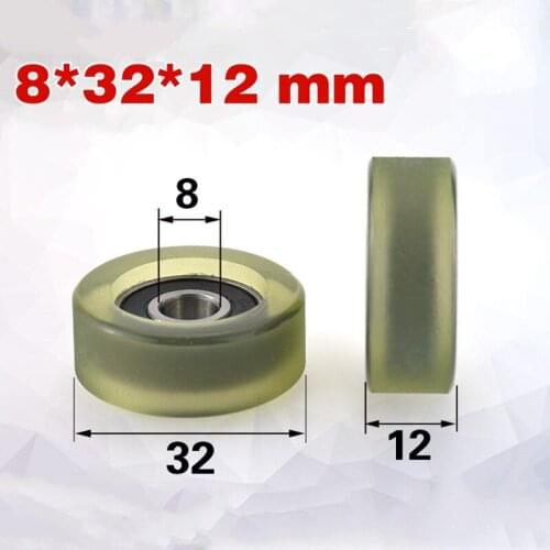[PU0832-12] 10PCS glass window door 608RS ball bearing PU TPU counting machine 8*32*12mm rubber bearing wheel pulley