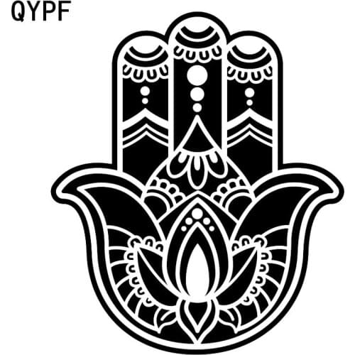 QYPF 13.5*15.8CM Mysterious Flowers Hand Car Sticker Vinyl Motorcycle Accessories Praying Decoration C16-0254