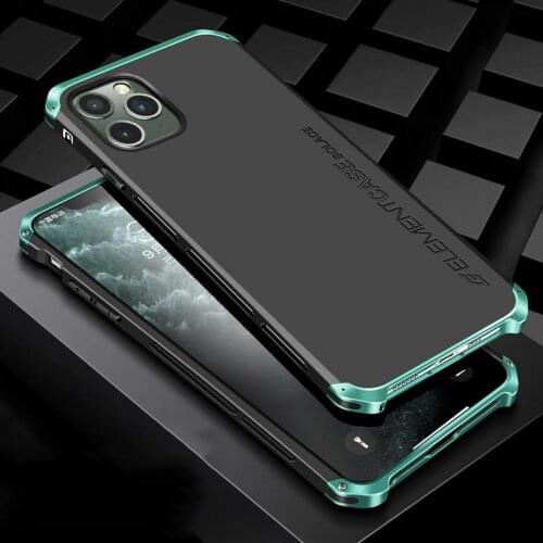 Luxury Shockproof Armor Element Metal Case For IPhone 11 Pro Max Hard Aluminium Plastic Silicone Back Cover