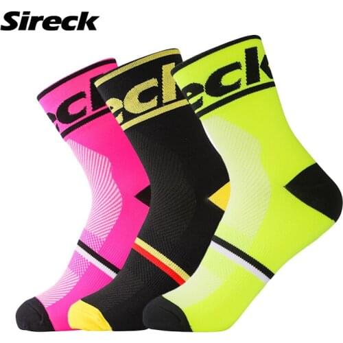 Sireck Cycling Socks High Elasticity Breathable Men Women Sport Socks 3 Colors Running Marathon Football Bike Bicycle Socks