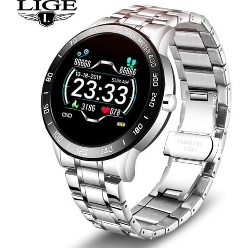 LIGE smart watches Mens waterproof sport smart band Message vibrate call reminder smartwatch Health watch relojes inteligentes