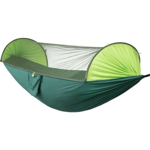 SY-HGZY02 Portable Outdoor Automatic Quick Opening Mosquito Net Hammock Parachute Camping Hammock 2 Person Hanging Sleeping Bed