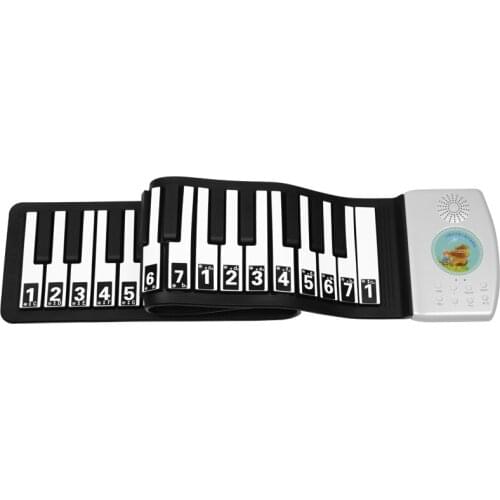 Waterproof kids 49 key flexible roll up educational piano battery or usb powered for baby kids