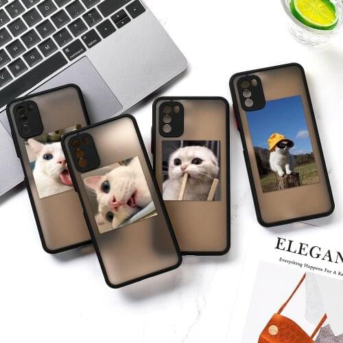 Cute Cat Phone Case For OPPO Realme 8 Pro Case For Realme C21 8 Pro C11 C12 C15 C20 V13 Reno3 Lens Protection Hard Phone Cover