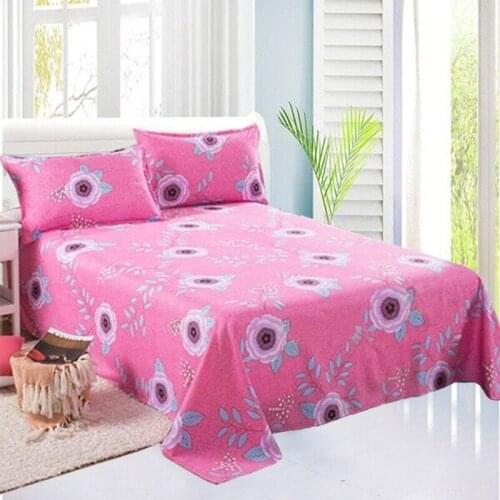2019 Hot Sale Flower Bed Sheet Cotton with Polyester Bed Sheet Child Kids Adults Full Bedspread Mattress Protector Bed Sheet