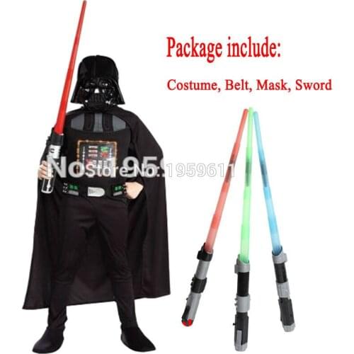 2020 Darth Kids Boy Cosplay Costumes Children Movie Cos Sets With Swords And Mask Halloween Decor Clothes