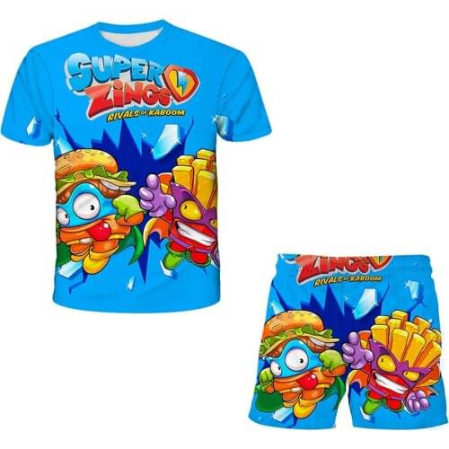 2021 Boys Girls T Shirt Summer Kids Baby Superzings T Shirt Super Zings Boy Outfit Sport Suit Children Clothing Set 3-16 Years