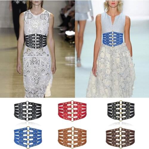 2021 Retro Hollow Orange Ultra-wide Girdle European And American Ladies All-match Skirt Down Jacket Decoration Black Belt