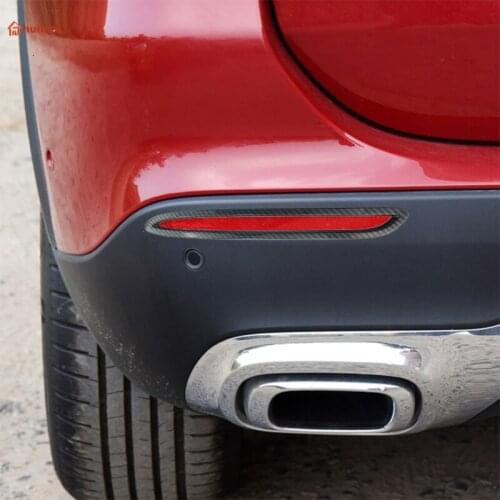Car Styling Accessories Carbon fiber Rear Tail Fog Lamp Light Trim For Mercedes Benz GLA Class H247 2020 Auto Sticker and decals