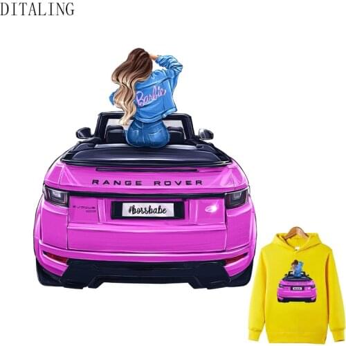 Car Stickers Travel Girl Patch Thermo-Stickers For Clothes DIY Washable T-Shirt Jeans Appliques Iron-On Transfers For Clothing