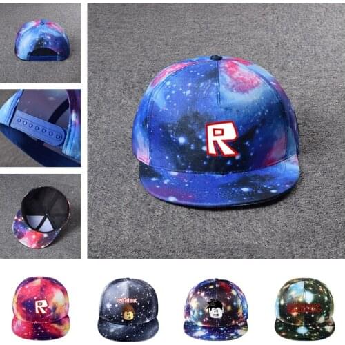 New Robloxs Teen Hip Hop Cap Fashion Outdoors Baseball Hat Cartoon Pattern Breathable Cap Outdoor Street Starry Sky Baseball Cap