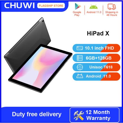 CHUWI HiPad X 10.1 inch FHD Android 10.0 Tablet PC Helio MT8788 Octa core 6GB RAM 128G UFS 4G LTE Phone Call Tablet