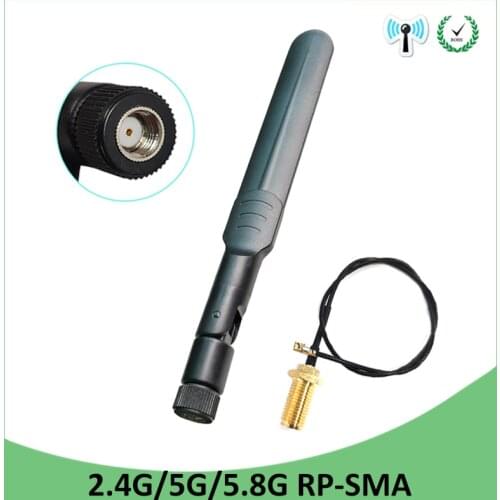 2.4GHz WiFi Antenna 5dBi Aerial RP-SMA Male Connector 2.4 ghz antena wi-fi Router +21cm PCI U.FL IPX to SMA Male Pigtail Cable
