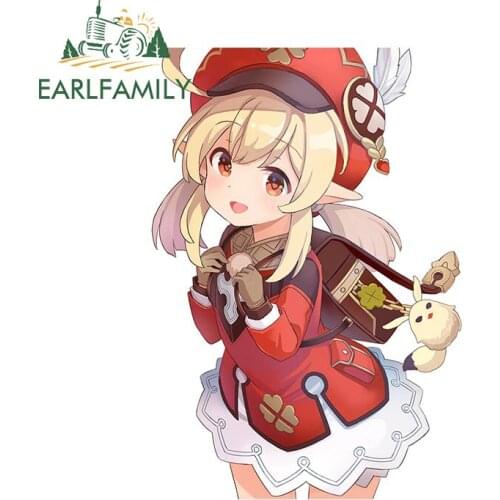 EARLFAMILY 13cm x 8.9cm for Genshin Impact Klee Car Stickers Waterproof Personality Decals Funny Laptop Bumper Decor Car Label
