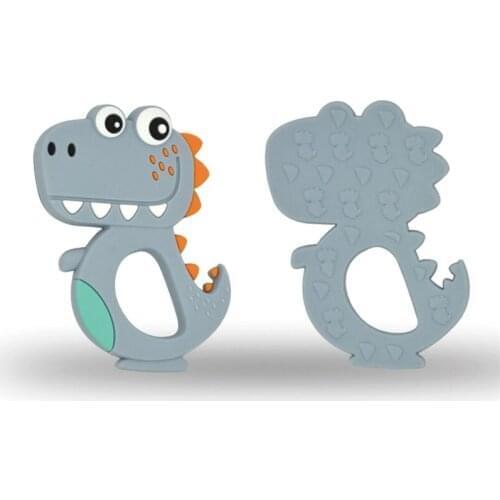 Baby Teething Chew Toy Food Grade Silicone BPA Free Dinosaur Nursing Baby Teether Necklace Pacifier Pendant Chain Baby Product