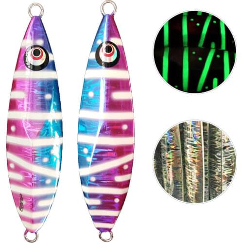 AS Slow Metal Jigging Lure Glow Type 150g200g260g Fish Falling Jigs Saltwater Fishing Pitch Pesca Angler Bait Lure