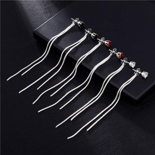 KSRA 2020 New Fashion Tassel Cubic Zirconia Earrings For Women Vintage Statement Drop Dangle Earrings Jewelry Gift