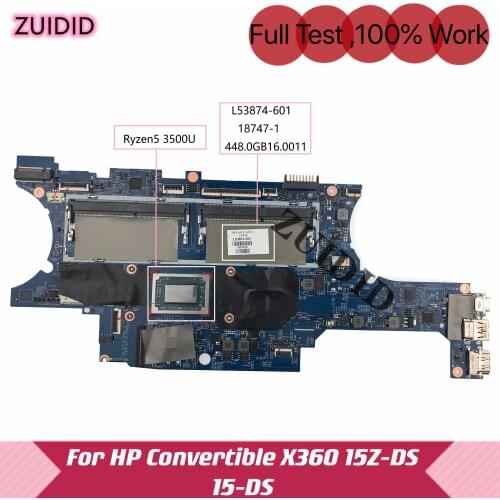 L53874-601 Für HP Convertible X360 15-DS 15Z-DS Laptop Motherboard L53874-001 448,0GB 16.0011 18747-1 W/Ryzen 5 3500 CPU DDR4
