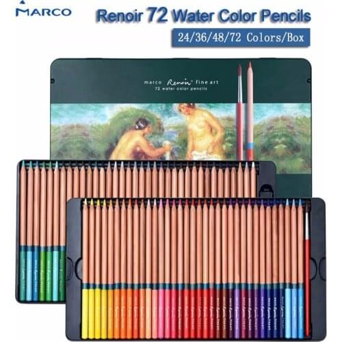 Marco Renoir 3120 Water Color Pencil Set 24/36/48/72 Lapices de Colores 3.7mm Super Thick Lead Paint Fine Art Colored Pencils