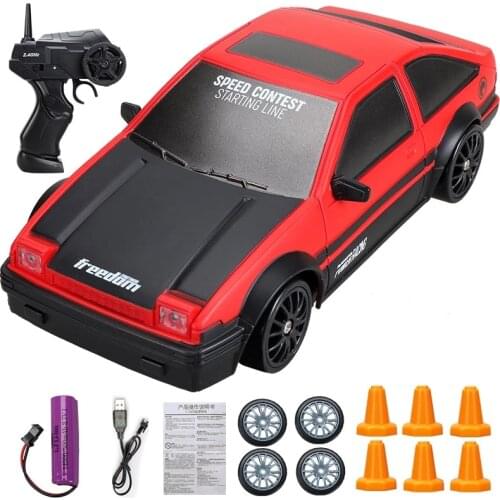 1/24 Mini RC Drift Car AE86 2.4G Remote Control Racing Car Max Speed 15km/h AE86 GTR Model AE86 Vehicle Led Light Car Kids Toys