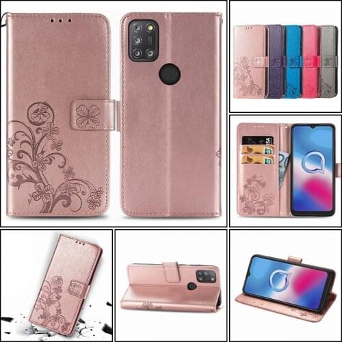 Fashion Solid Color Flip Leather Phone Case For Alcatel 3L 3X 1L 1S Ultra Thin Invisible Bracket With Card Slot Wallet Cases