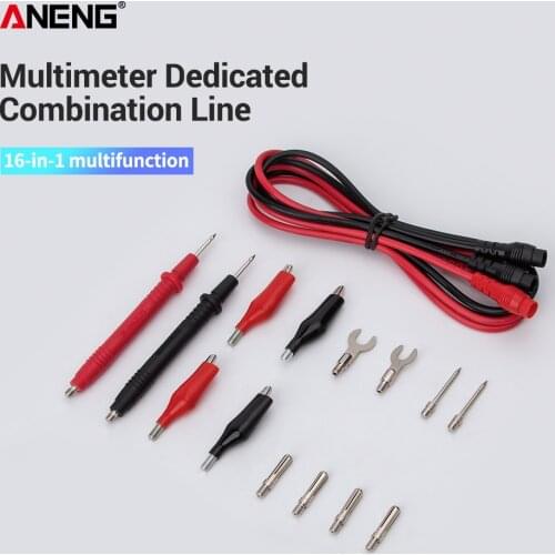 1000V 10A Thin Tip Needle Multimeter 16PC Multi Meter Test Lead Probe Wire Pen Cable Multimeter Tester Universal Digital Porbe