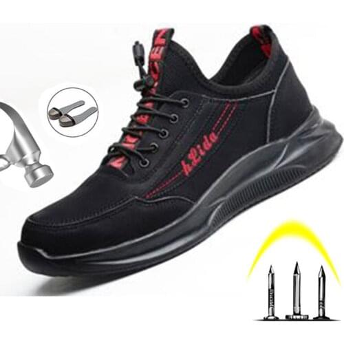 Mens Fiber Leather Lightweight Steel Toe Cap Smash-Proof And Puncture-Resistant Wear-Resistant Comfortable Safety Boots