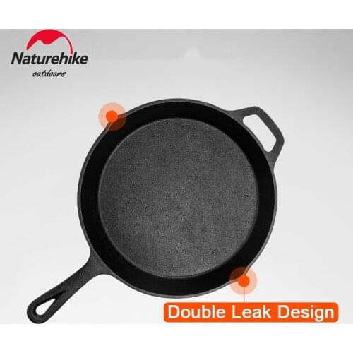 Naturehike Outdoor Cookware Cast Iron Frying Pan Outdoor Picnic Pancake Nonstick Pan With Double Leakage Multi-function Portable