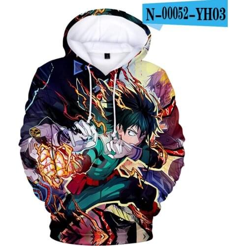 New Arrival kids My Hero Academia 3D Hoodies boy/gril Fashion Casual Anime Hoodie My Hero Academia Sweatshirts