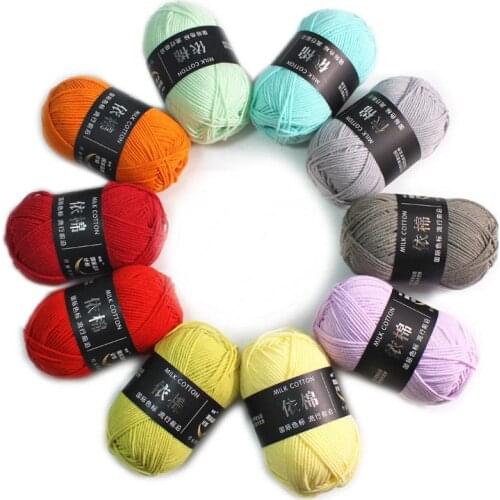 Wholesale 50g/ball Combed 4 ply Eco-friendly Soft Baby Milk Cotton Hand Knitting Yarn Crochet Thread DIY Baby Sweater Yarn FZ43