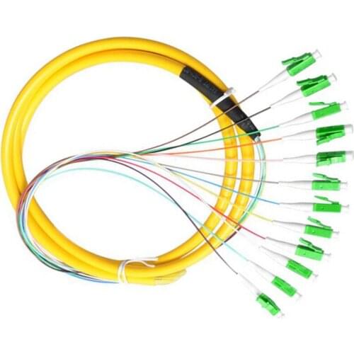Fiber Optic Bundle Pigtail LC Single Mode 12 Core Pigtail LC APC CATV 1.5m Patch Cord Good reliability Free Shipping