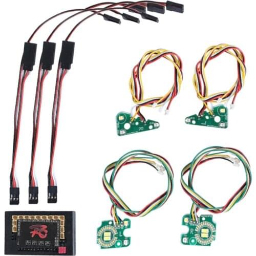 TRX4 RC Car Front Rear LED Lights Linkage Lamp Group for 1/10 RC Crawler Traxxas TRX-4 Defender