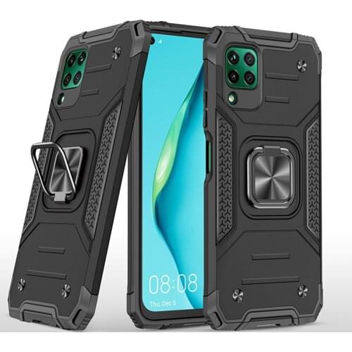 For Huawei P40 Lite Armor Shockproof Case for Huawei P 40 Lite Drop Protective Defender Magnet Holder Ring Case Cover