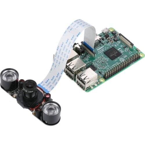 Raspberry Pi 3 Model B+ IR-CUT Camera Night Vision Focal Adjustable 5 MP OV5647 Automatically Switch Day /Night Mode for RPI 3/2