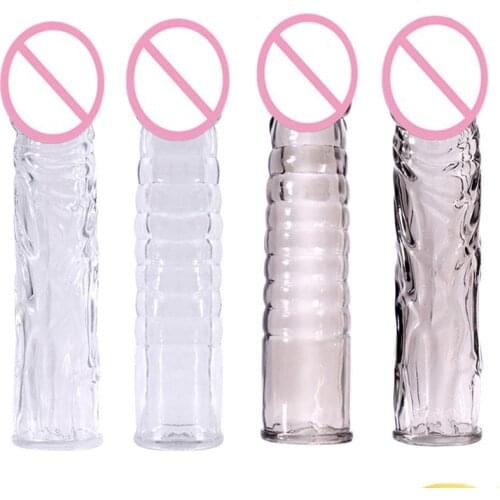 Sex Toys for Men Penis Extender Sleeve Reusable Condom Delay Penis Enlargement Delay Ejaculation Clitoris Stimulator Sex Shop