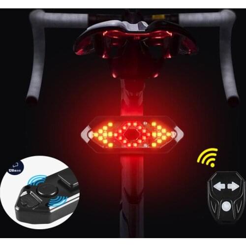 Bike Turn Signals Remote Control Bicycle Direction Indicator MTB LED Rear Light USB Rechargeable Cycling Taillight with Horn