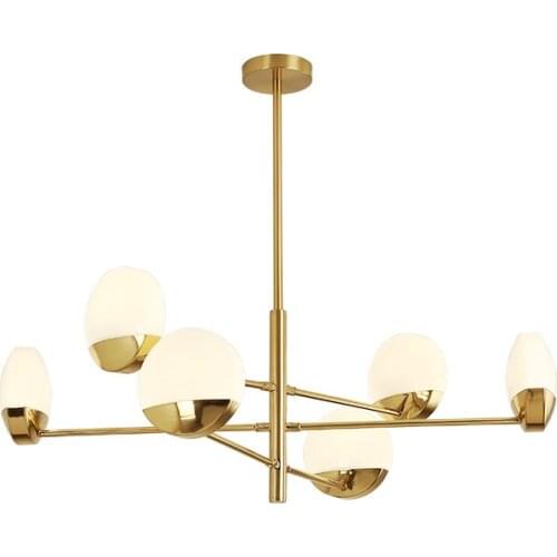 Modern led chandelier nordic living room simple fashion restaurant study bedroom chandelier designer lamps glass ball chandelier