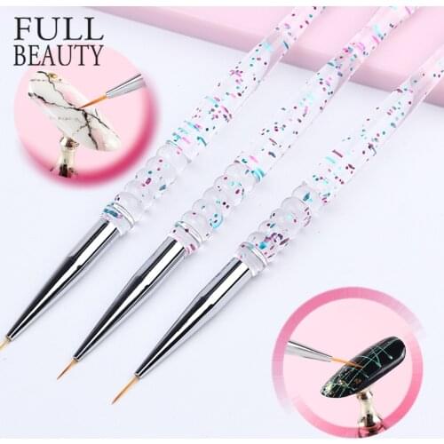Thin brush Gel Nail Brush Line Acrylic Dotting Drawing Nail Art Liner Painting Pen Rhinestone Handle Brushes For Manicure CH1047
